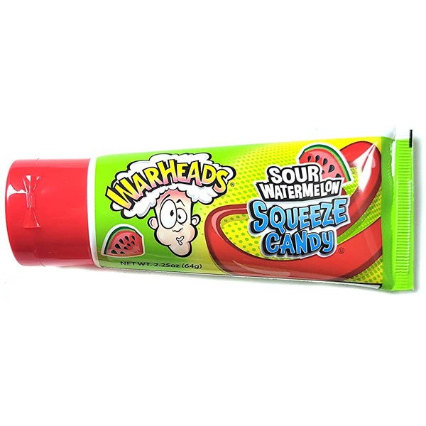 Warheads Sour Watermelon Squeeze Candy (64 g) [6 Packs x 12 Pcs]