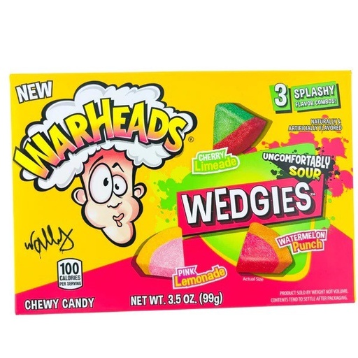 [32134-28507] Warheads Wedgies Sour Chewy Candy (99 g) [12 Pcs]