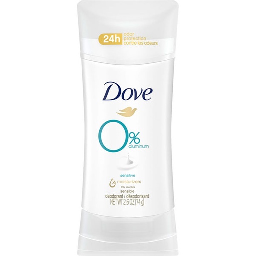 [79400-46975] Dove 0% Aluminum Deodorant Stick – Sensitive Skin (74g)