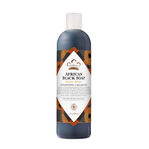 [64302-10603] Nubian Heritage Body Wash African Black Soap 13 fl oz